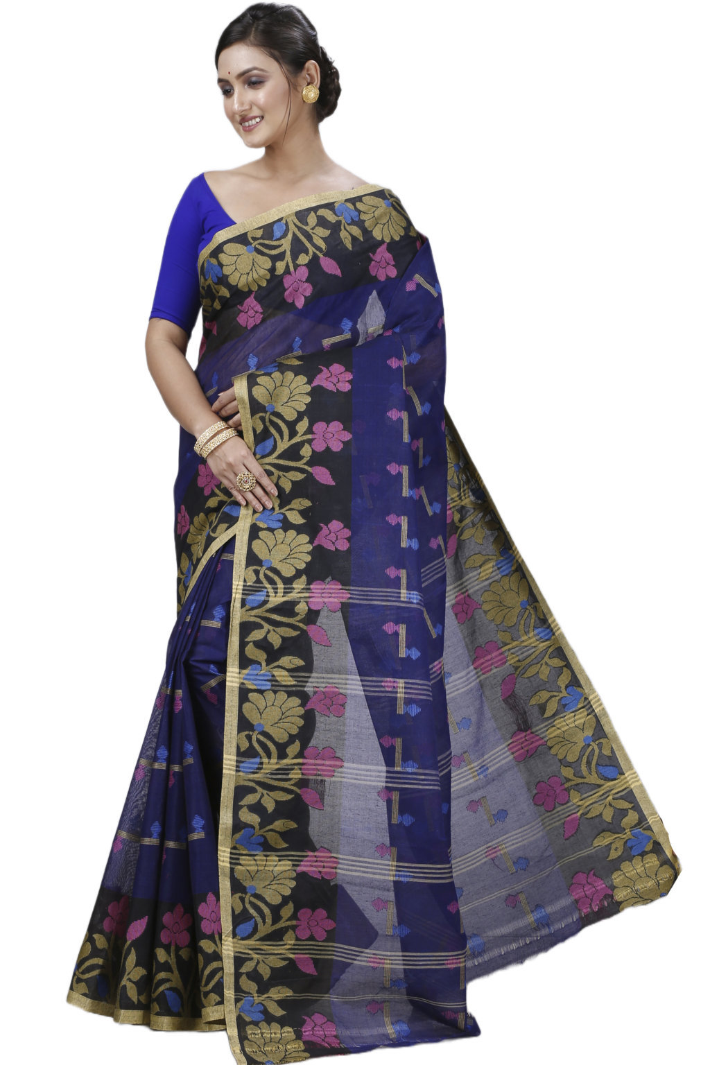 Blue Pure Cotton Urva Tant Saree (1230)